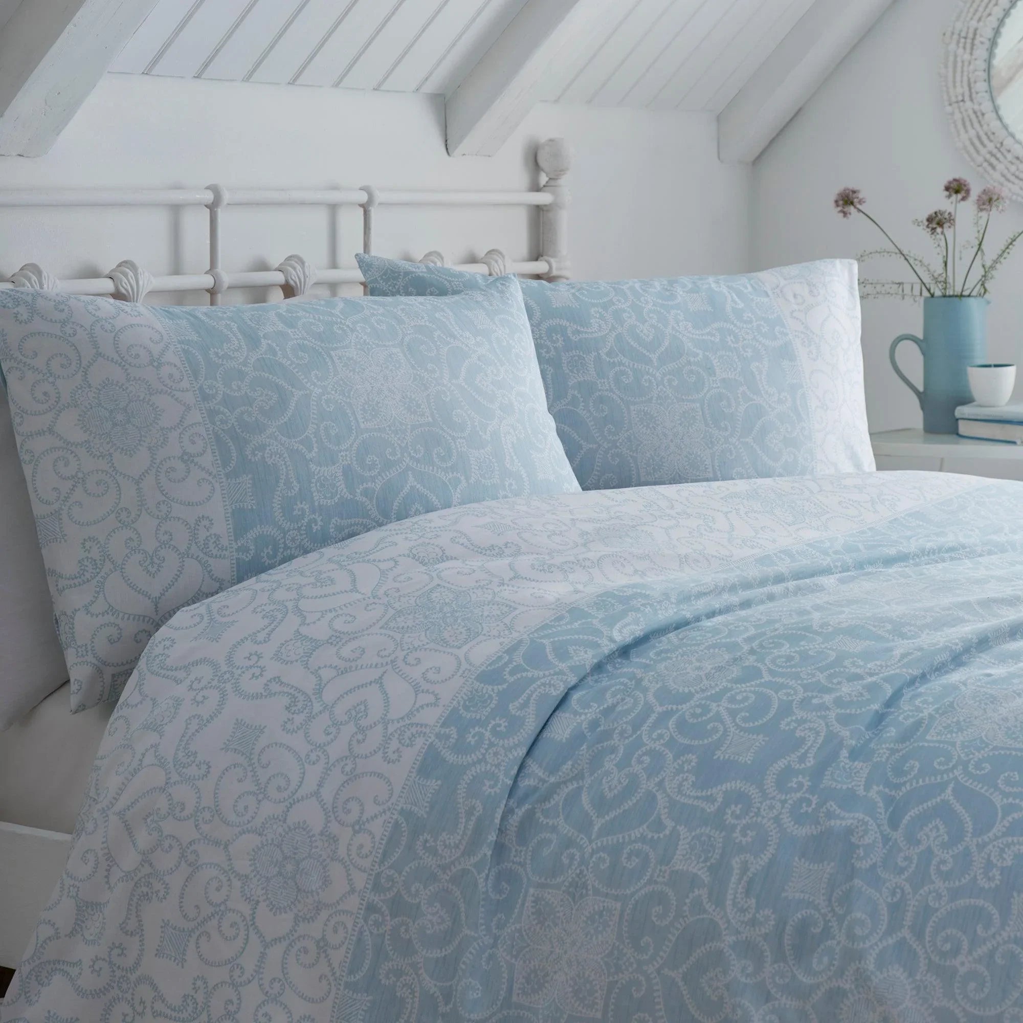 D & D Frampton Duvet Cover Set - Blue