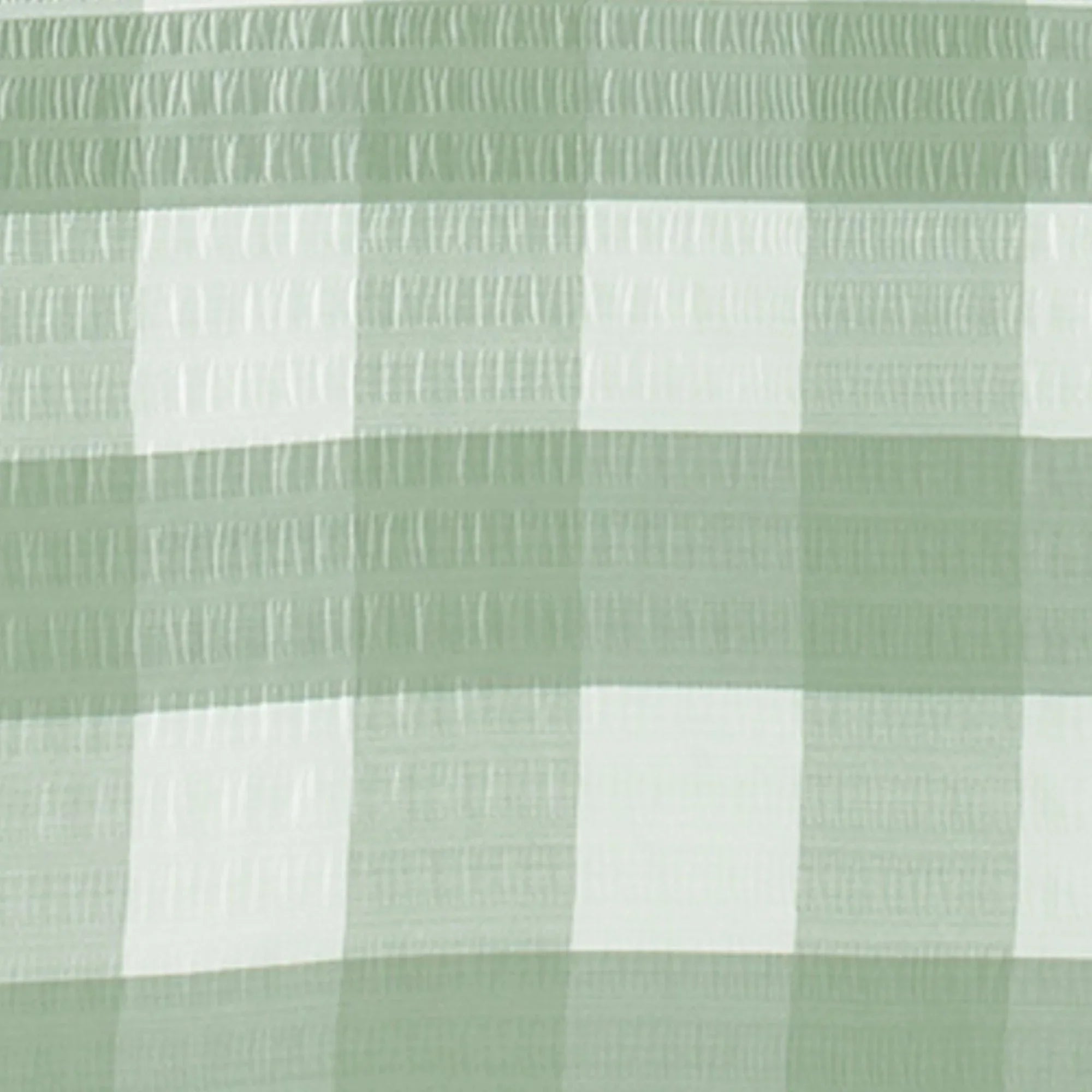 Fusion Seersucker Gingham Duvet Cover Set - Green