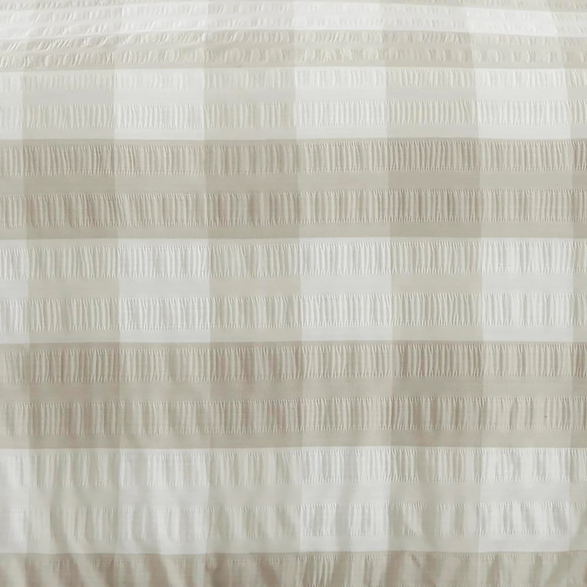 Fusion Seersucker Gingham Duvet Cover Set - Natural