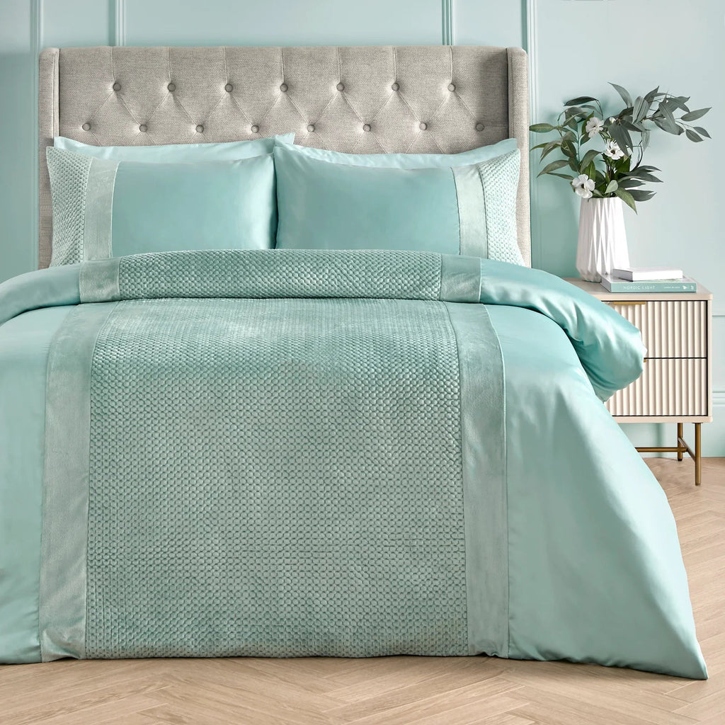 Soiree Iras Duvet Cover Set - Duck Egg