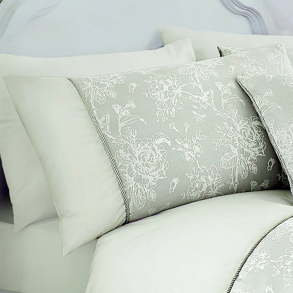 D & D Woven Jasmine Jacquard Duvet Cover Set - Silver