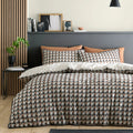Appletree Hygge Jett Cotton Duvet Cover Set - Brown/Bracken