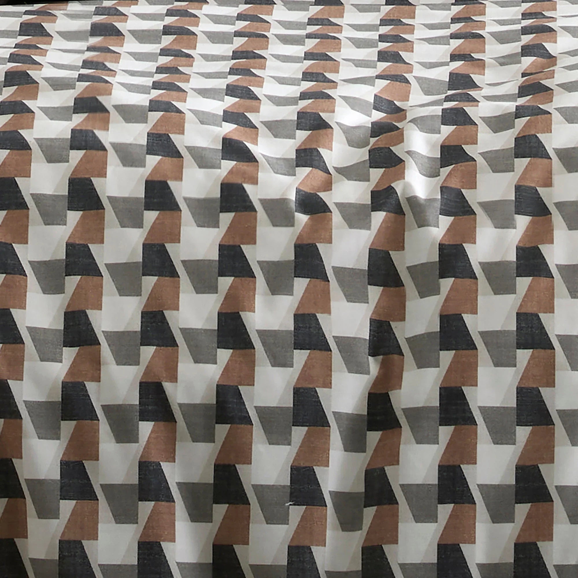 Appletree Hygge Jett Cotton Duvet Cover Set - Brown/Bracken