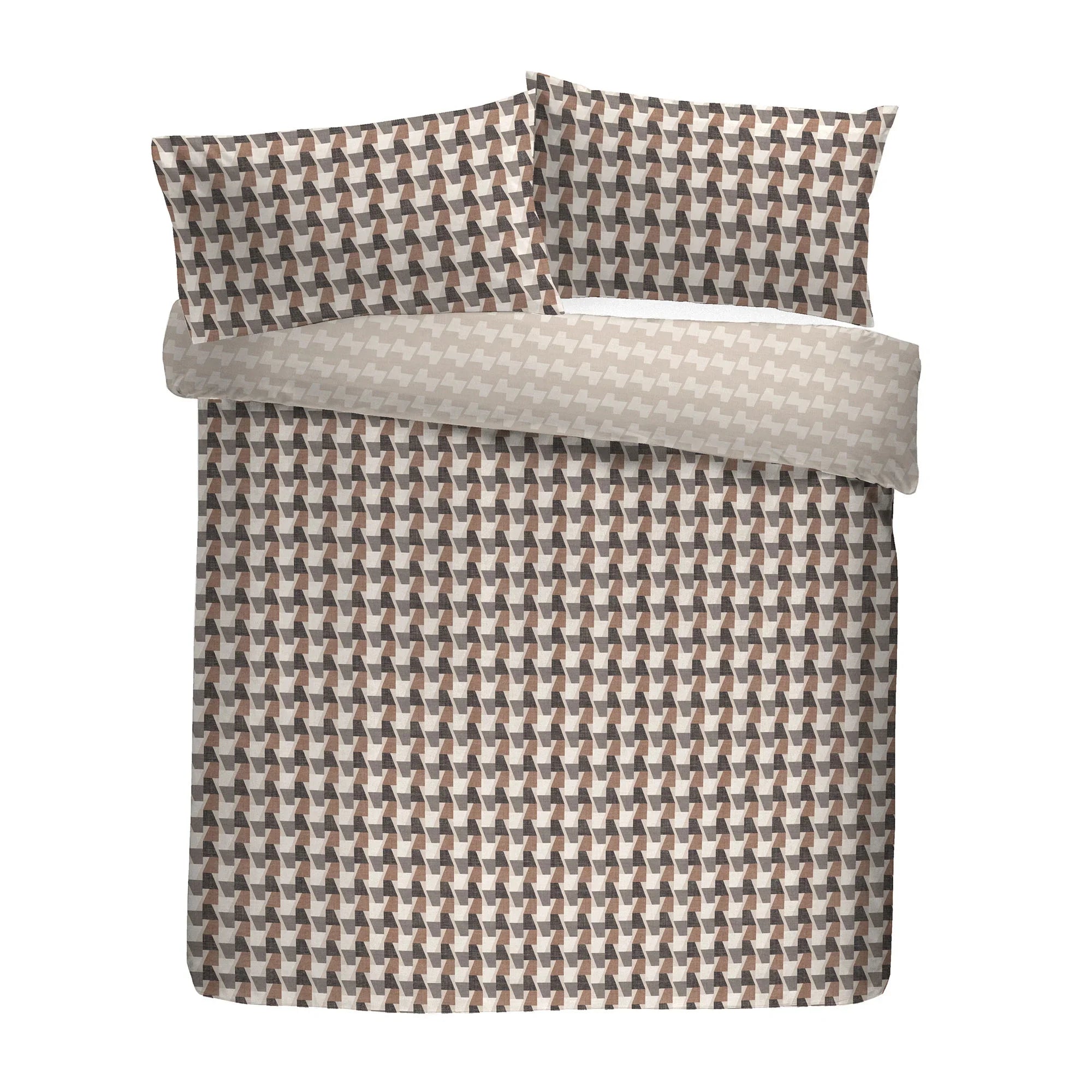 Appletree Hygge Jett Cotton Duvet Cover Set - Brown/Bracken