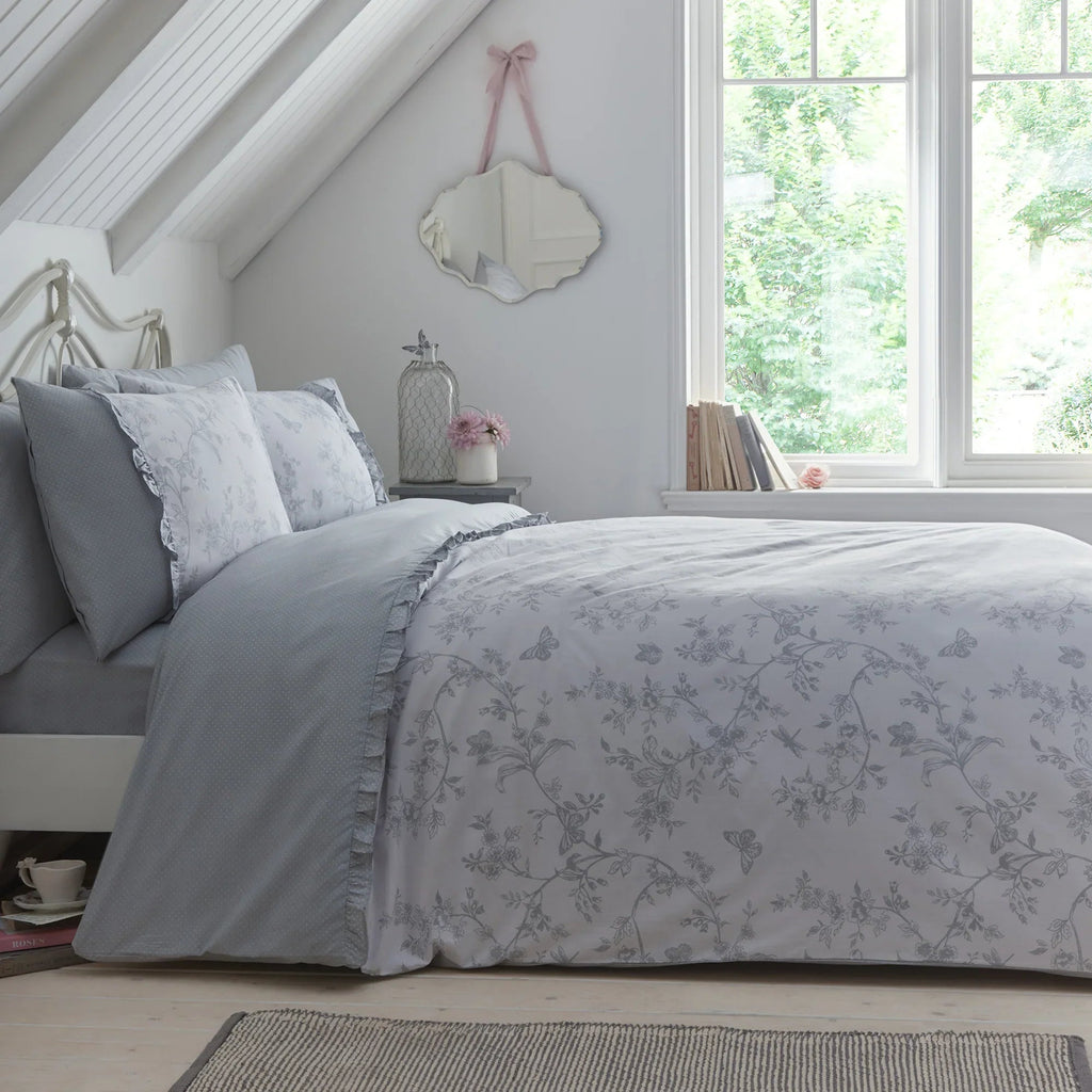 D & D Kristen Duvet Cover Set - Grey