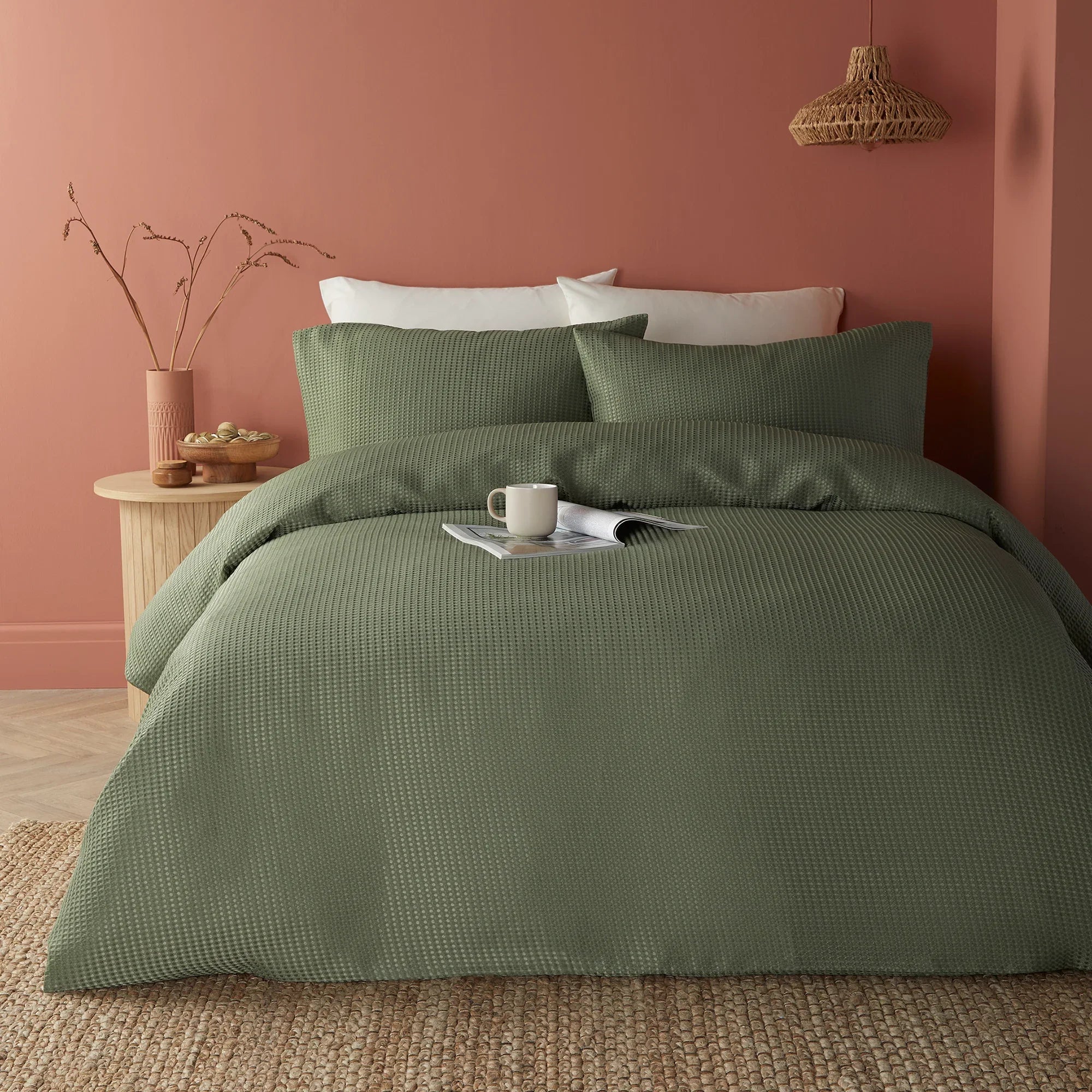 Serene Lindly Duvet Cover Set - Dark Green/New Green