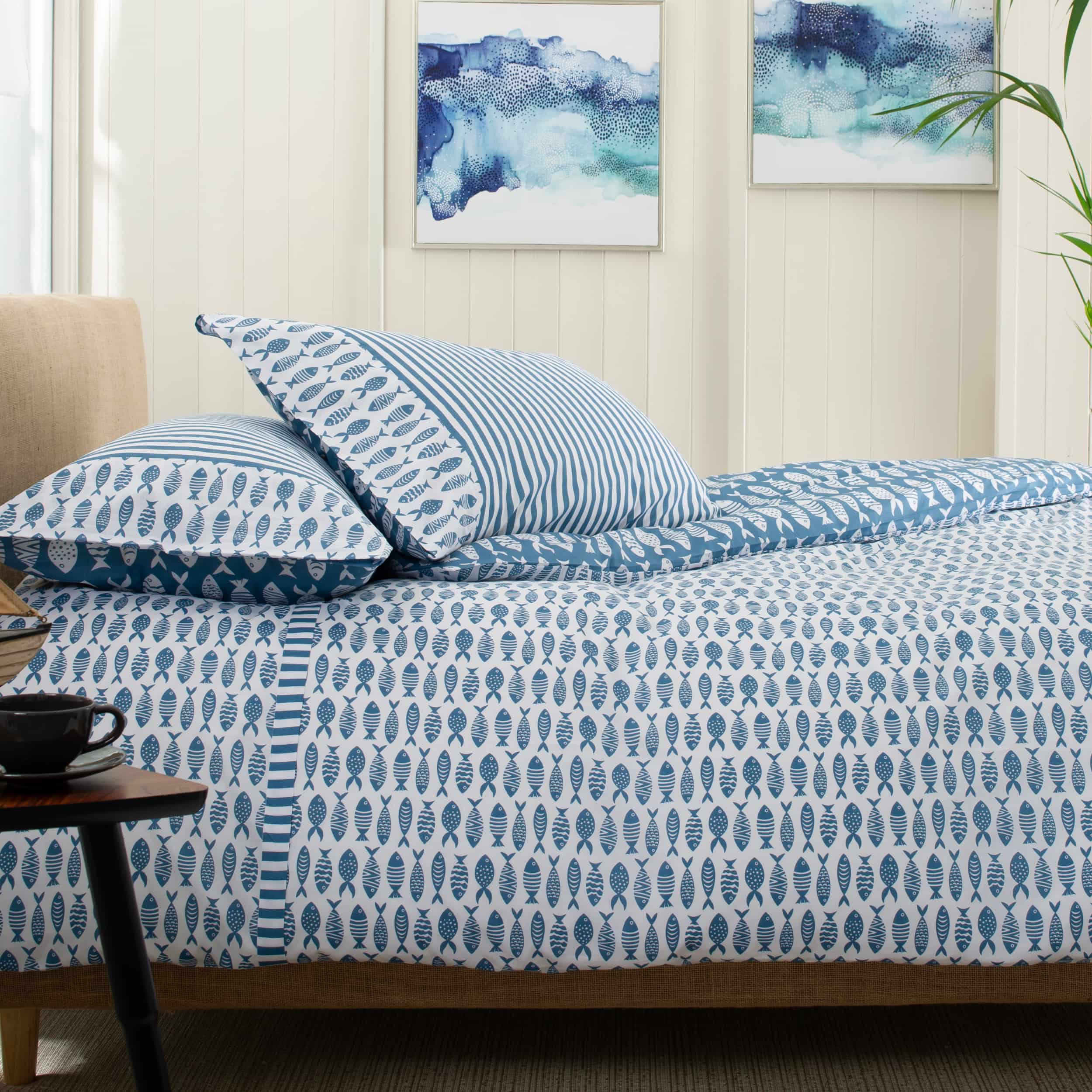 Lobster Creek Small Fish Duvet Cover Set