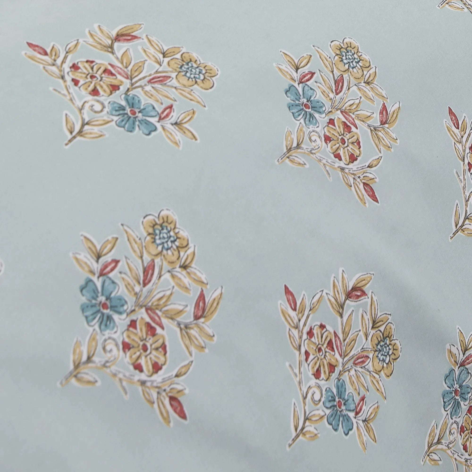 D & D Lorena Patchwork Duvet Cover Set - Duck Egg