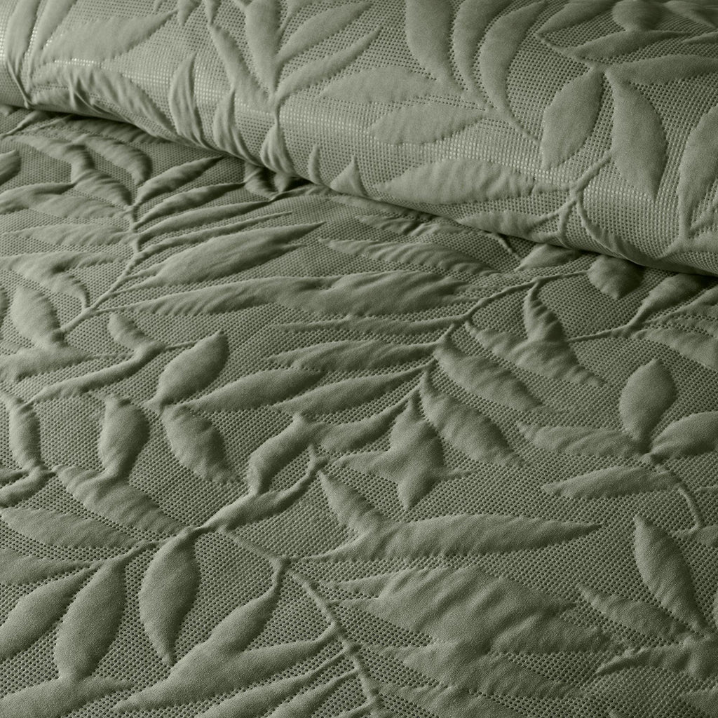 Serene Luana Duvet Cover Set - Dark Green