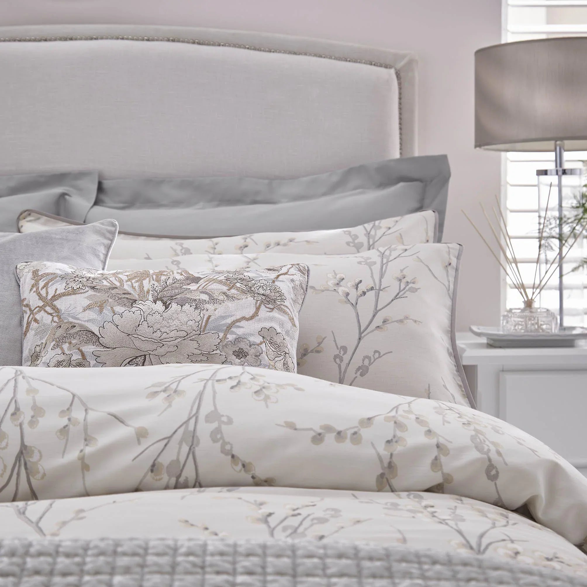 Laura Ashley Pussy Willow Duvet Cover Set - Dove Grey