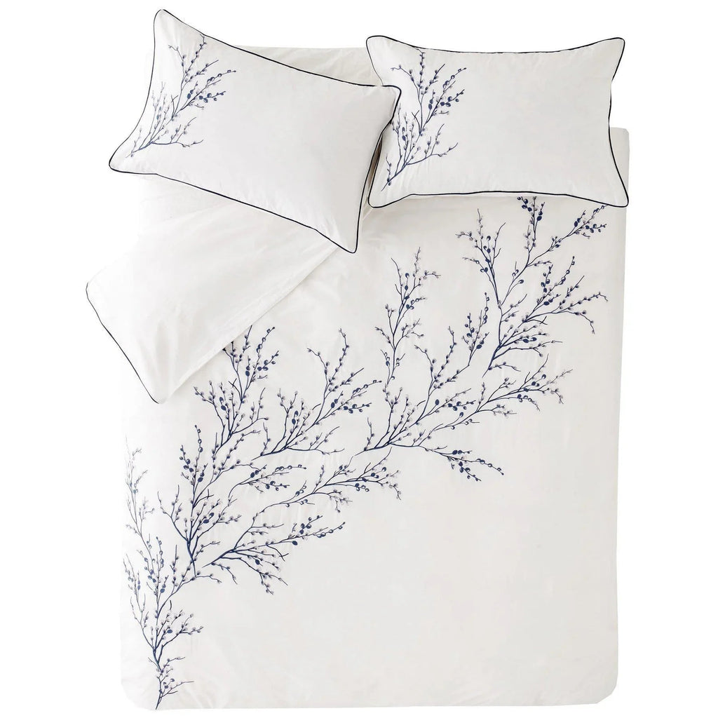 Laura Ashley Pussy Willow Embroidered Duvet Cover Set - Sprig