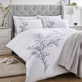 Laura Ashley Pussy Willow Embroidered Duvet Cover Set - Sprig