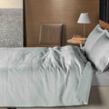 Linen Leaf Stonewash Duvet Cover Set - Duck Egg