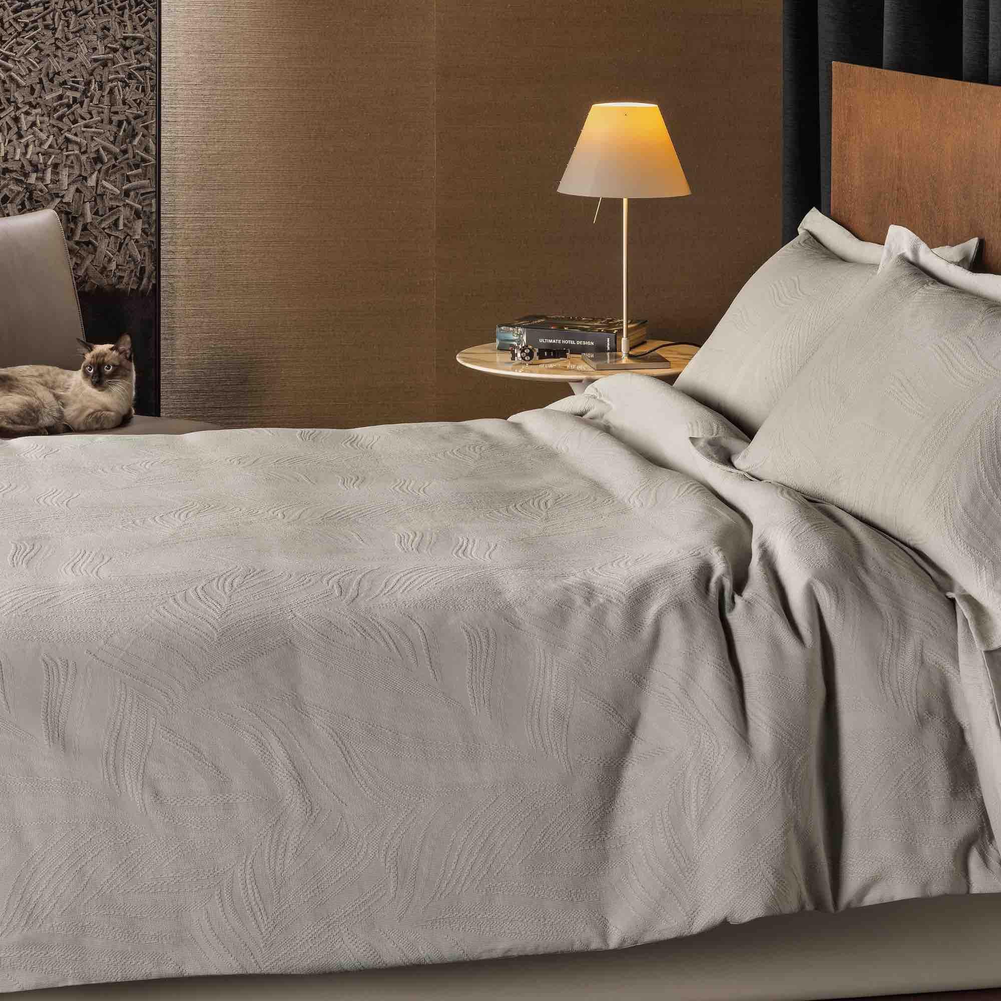 Linen Leaf Stonewash Duvet Cover Set - Stone