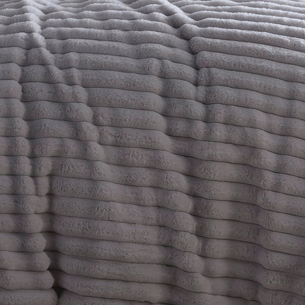 Appletree Hygge Morritz Faux Fur Duvet Cover Set - Grey