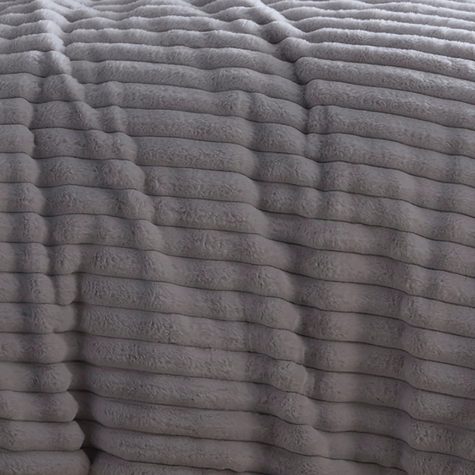 Appletree Hygge Morritz Faux Fur Duvet Cover Set - Grey