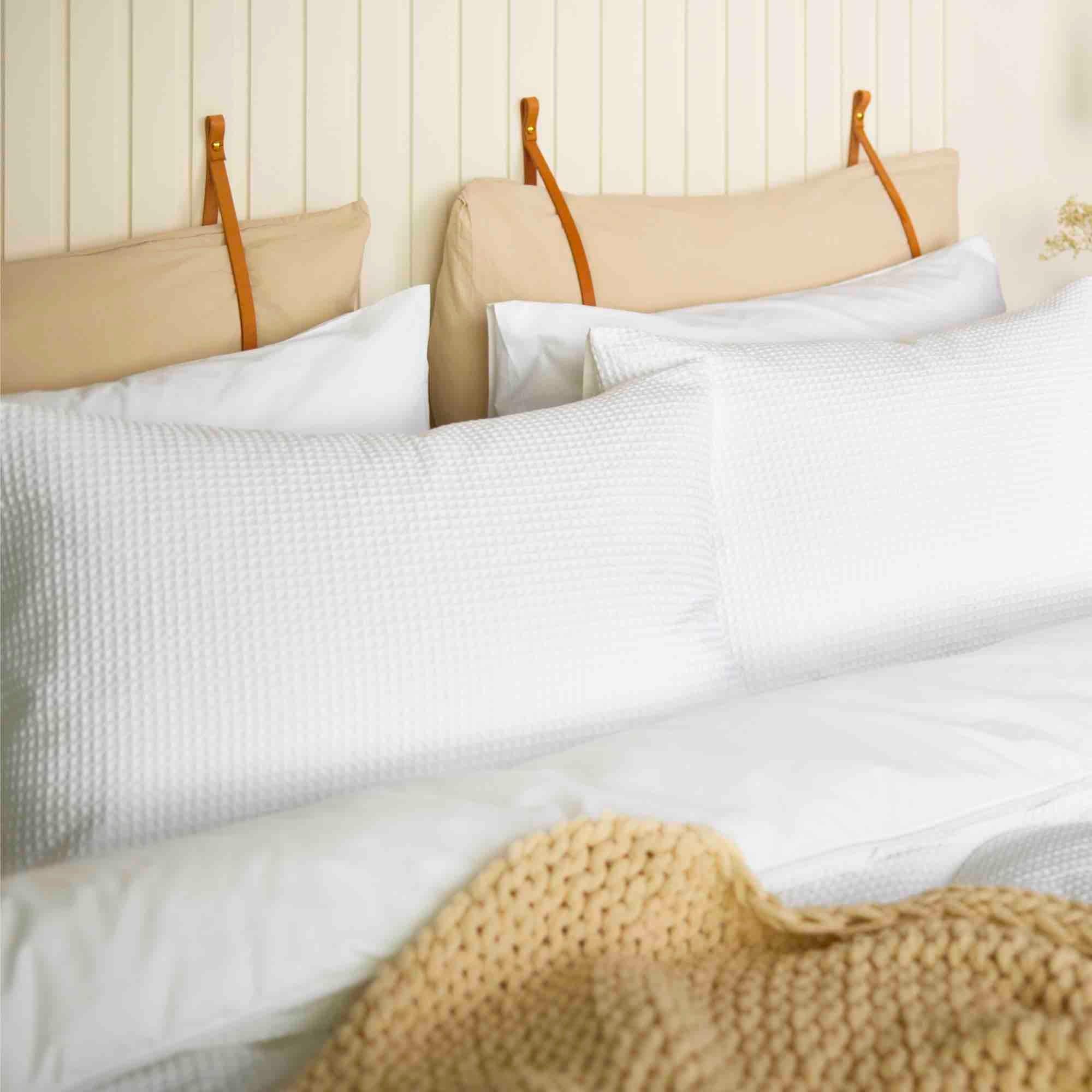 Night Lark Cotton Waffle Coverless Duvet - White