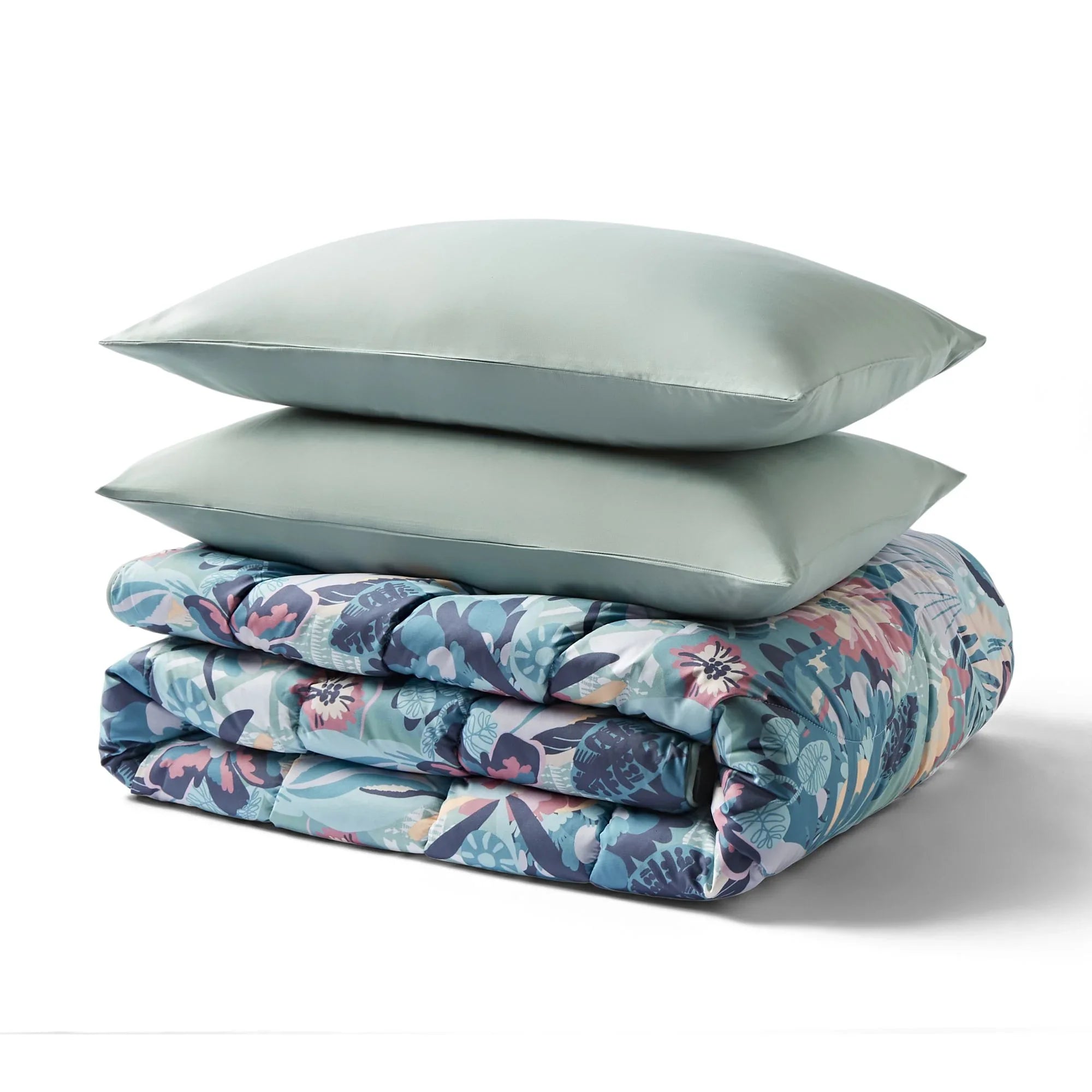 Night Lark Pastel Palms Coverless Duvet Set