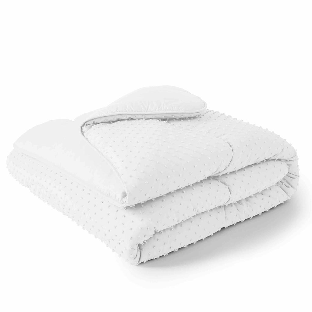 Night Lark Tufted Dots Coverless Duvet - White