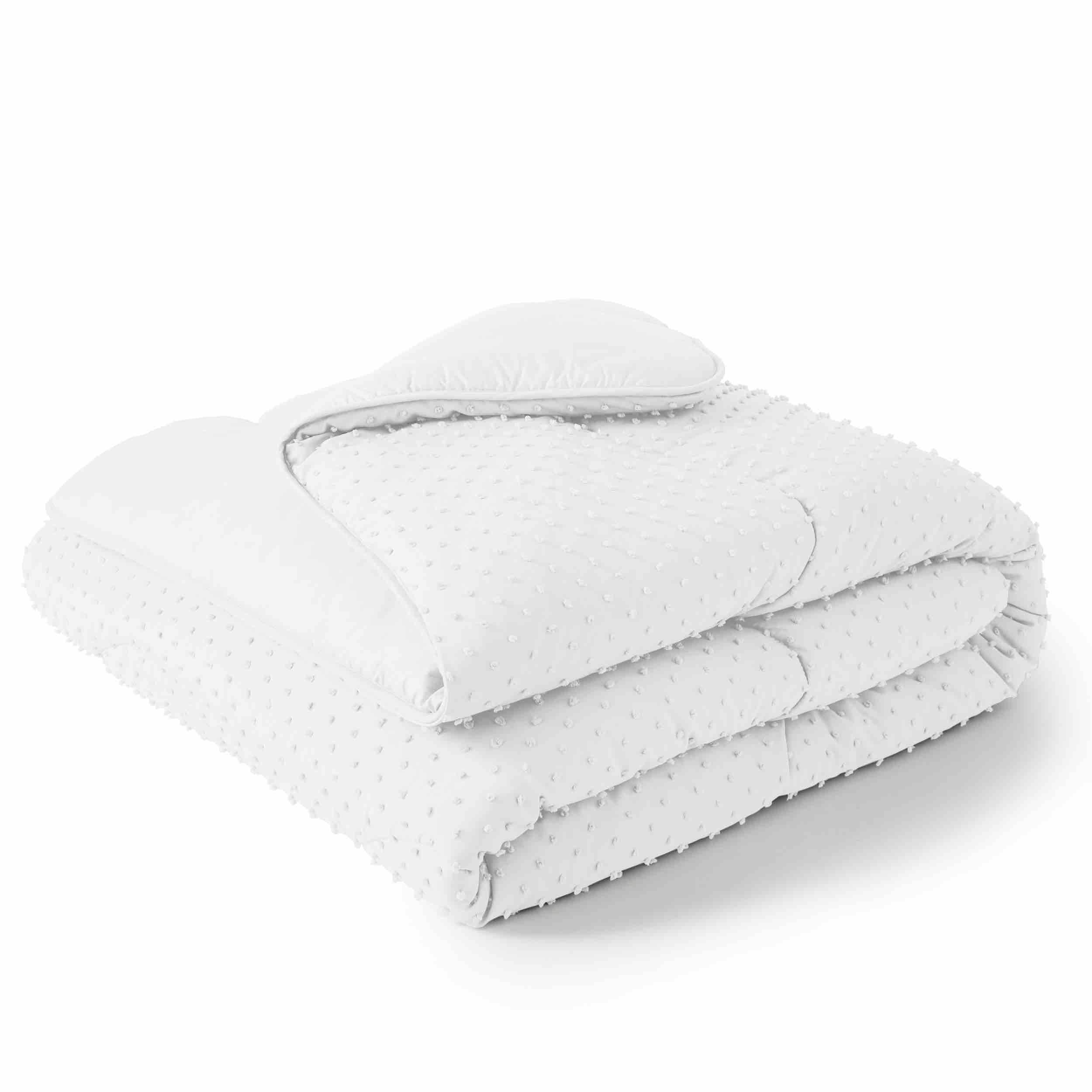 Night Lark Tufted Dots Coverless Duvet - White
