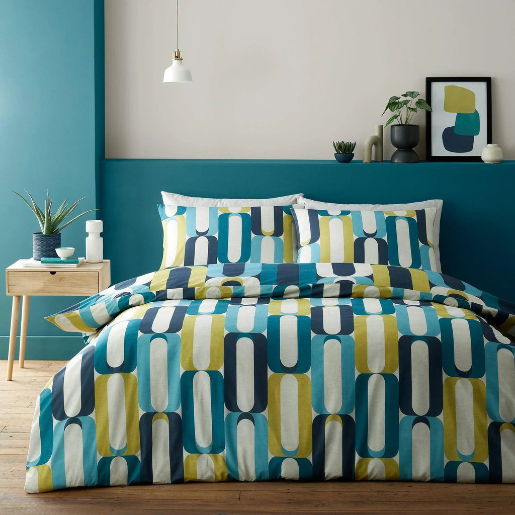 Fusion Orea Duvet Cover Set - Blue