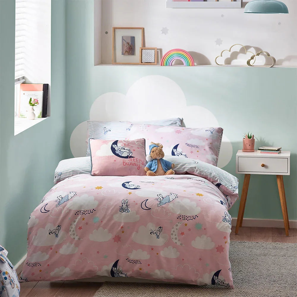 Peter Rabbit Sleepy Head Duvet Cover Set - Pink