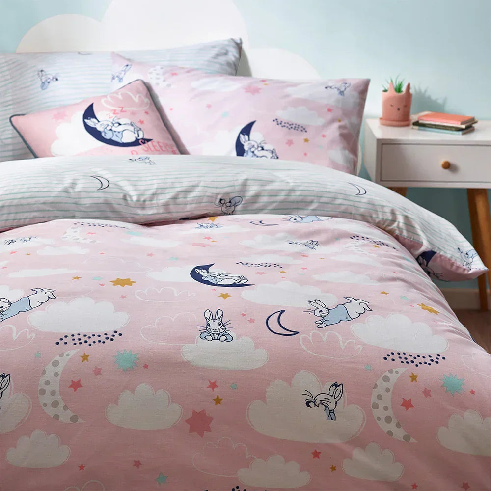 Peter Rabbit Sleepy Head Duvet Cover Set - Pink