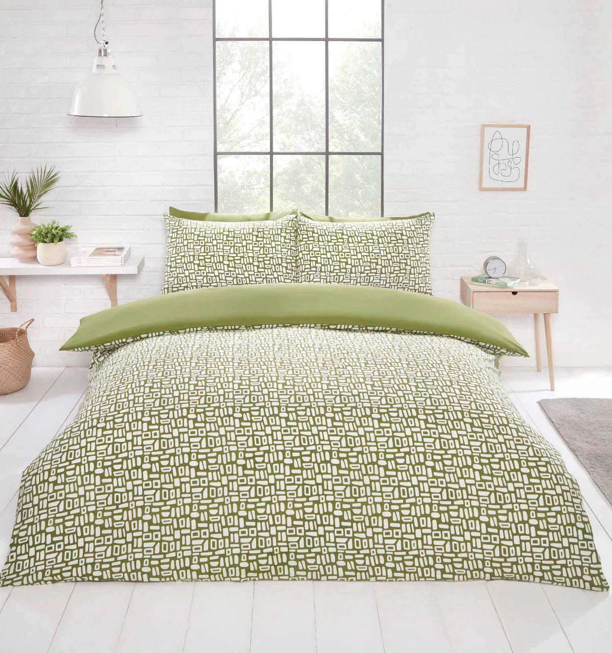Pebbles Duvet Cover Set - Green