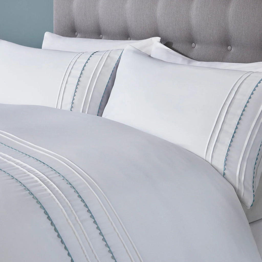 Serene Ric Rac Duvet Cover Set - Duck Egg