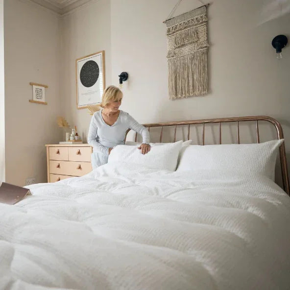 Night Owl Cotton Waffle Coverless Duvet - White
