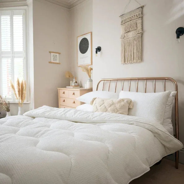 Night Owl Cotton Waffle Coverless Duvet - White