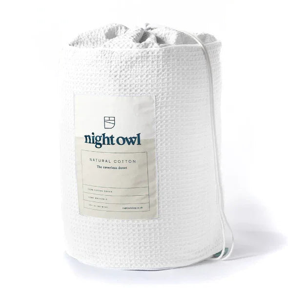 Night Owl Cotton Waffle Coverless Duvet - White