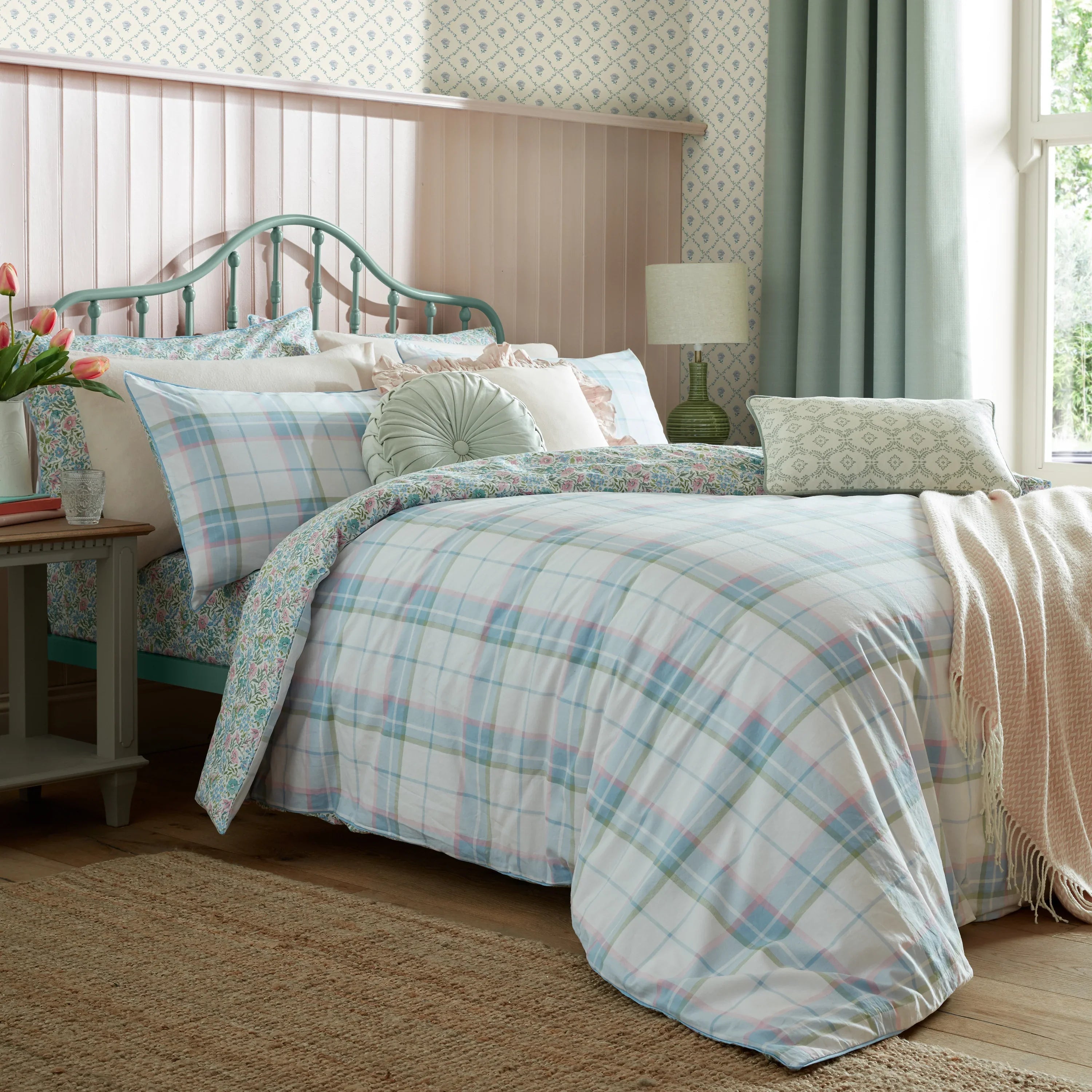 Laura Ashley Sherston Duvet Cover Set - Powder Blue