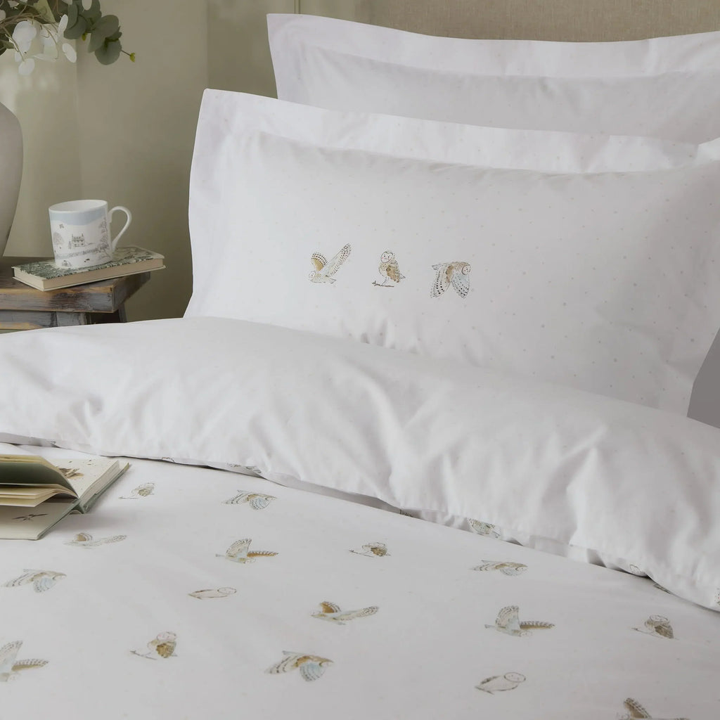 Sophie Allport Snowy Owls Duvet Cover Set - White