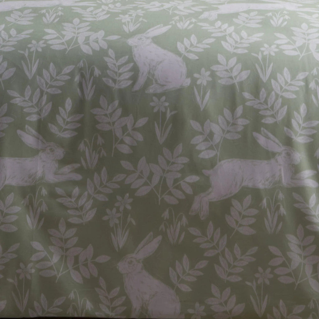 D & D Spring Rabbits Duvet Cover Set - Green