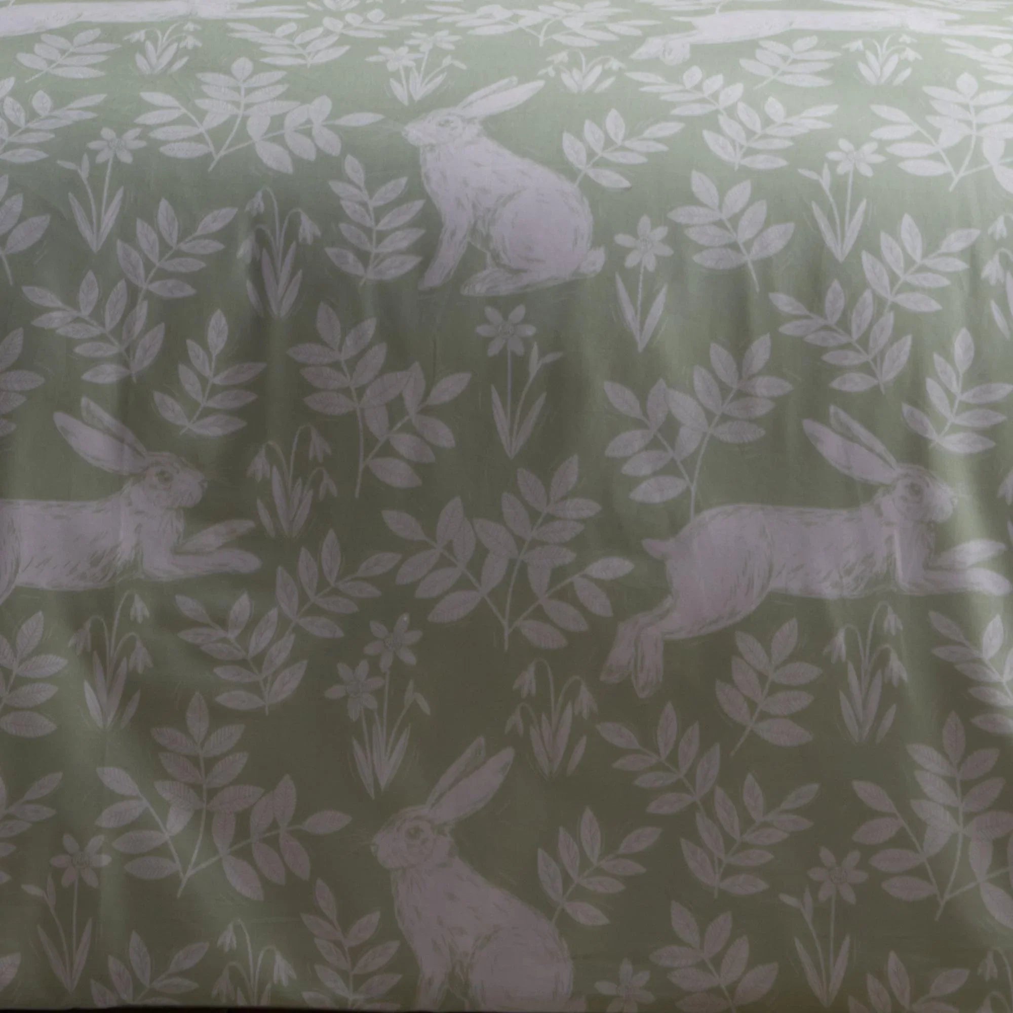 D & D Spring Rabbits Duvet Cover Set - Green