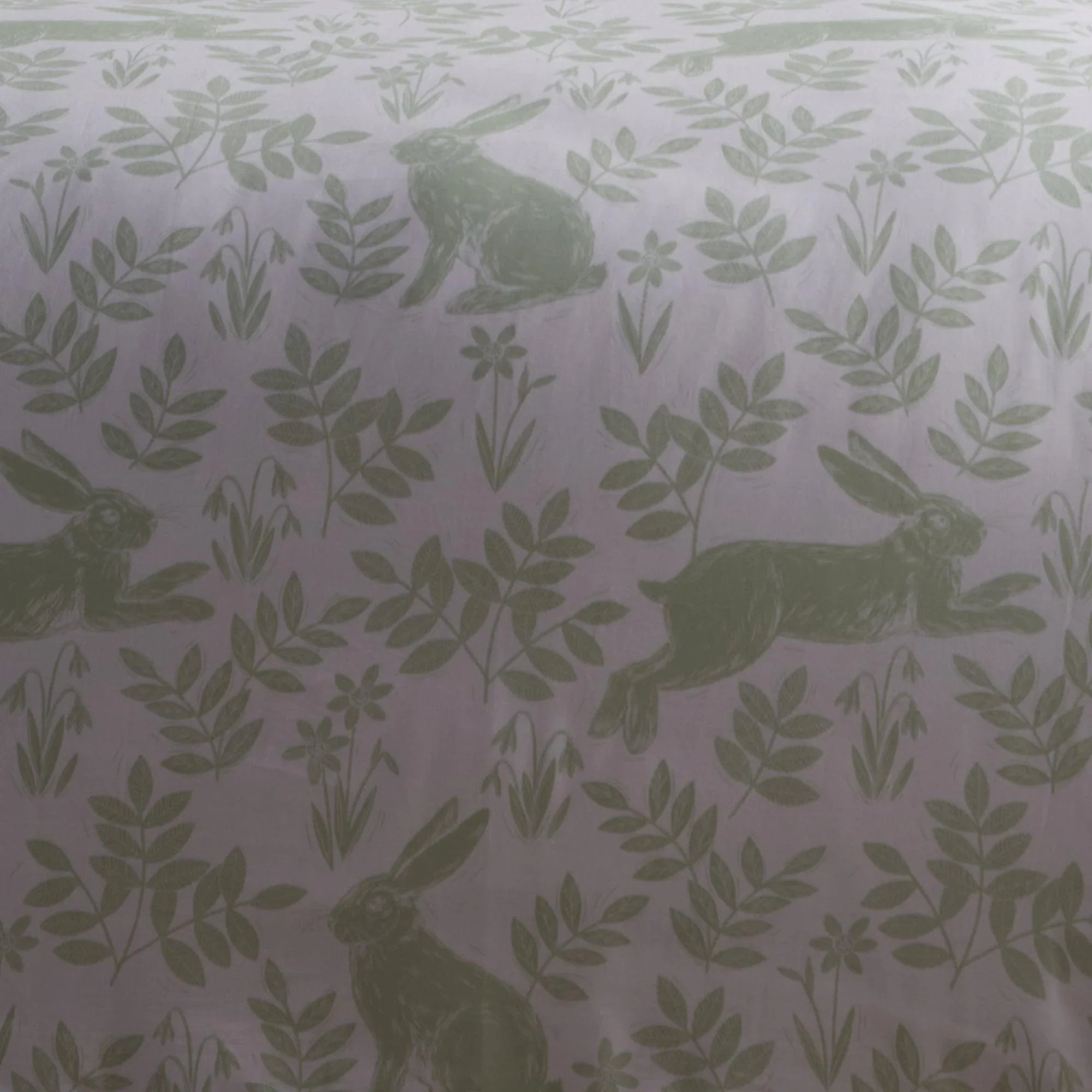 D & D Spring Rabbits Duvet Cover Set - Green