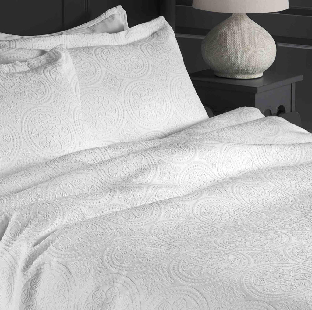 Stowe Jacquard Duvet Cover Set - White