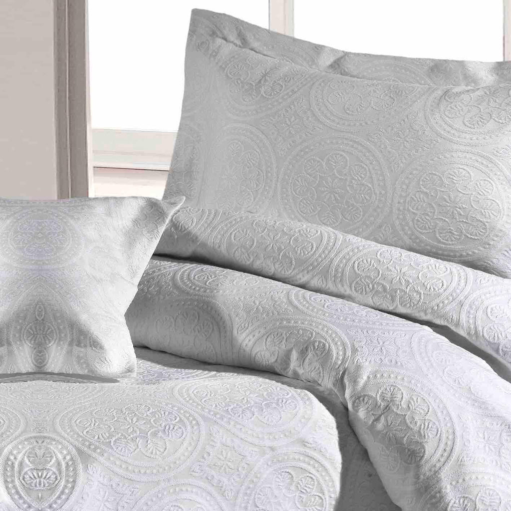 Stowe Jacquard Duvet Cover Set - White