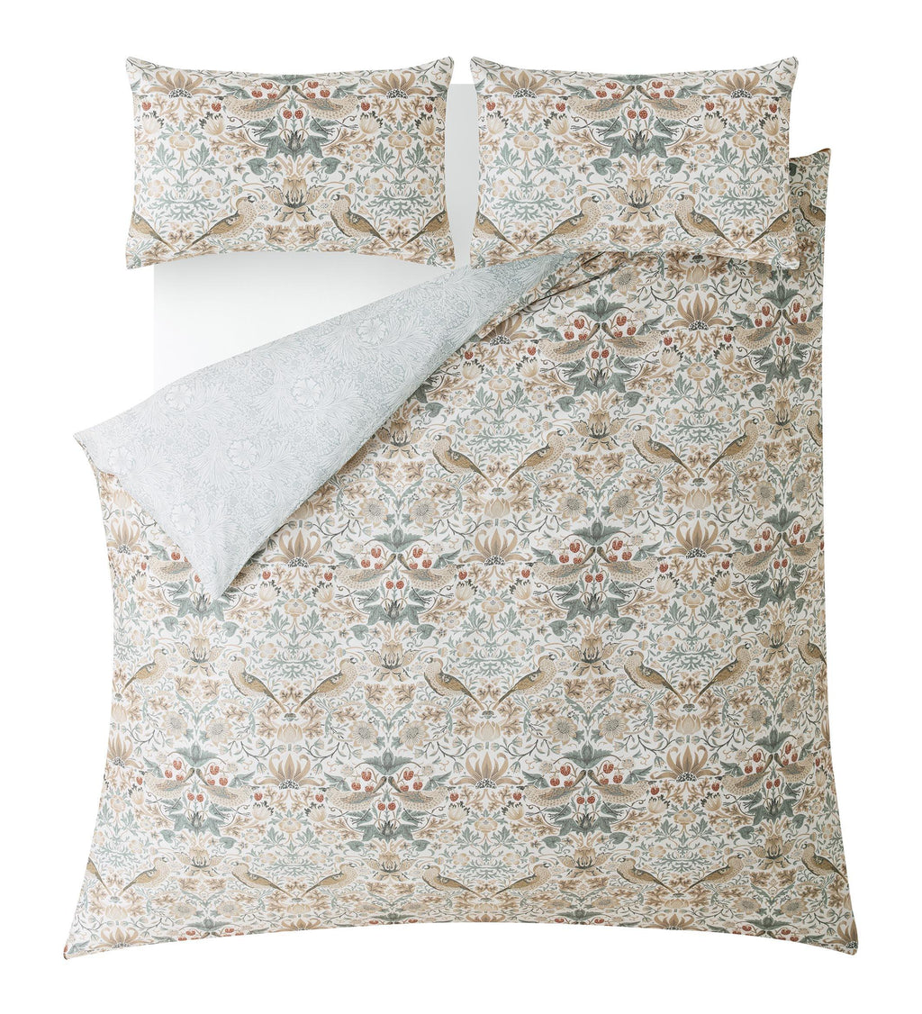 William Morris Strawberry Thief Duvet Cover Set - Hessian