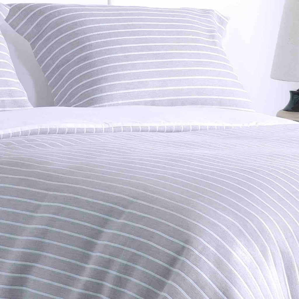 Stripes Jacquard Duvet Cover Set - Silver
