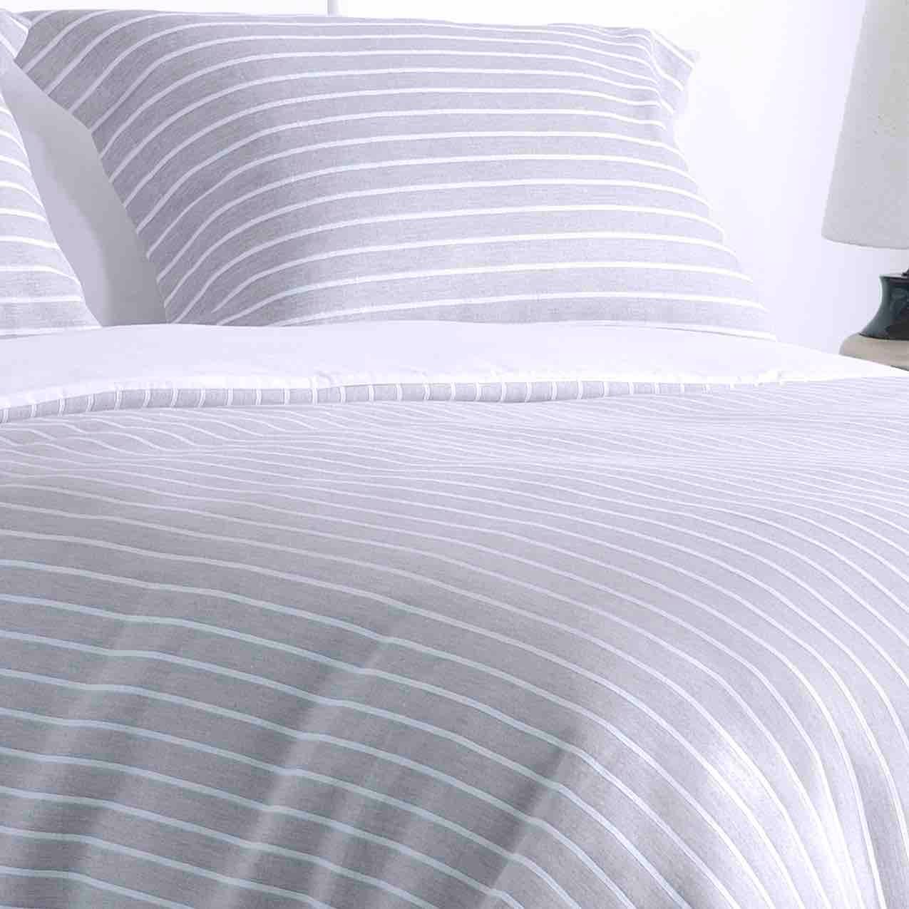 Stripes Jacquard Duvet Cover Set - Silver