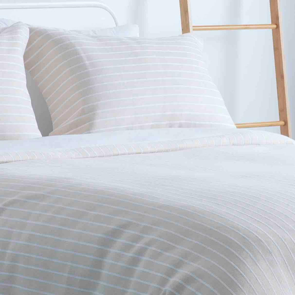 Stripes Jacquard Duvet Cover Set - Linen