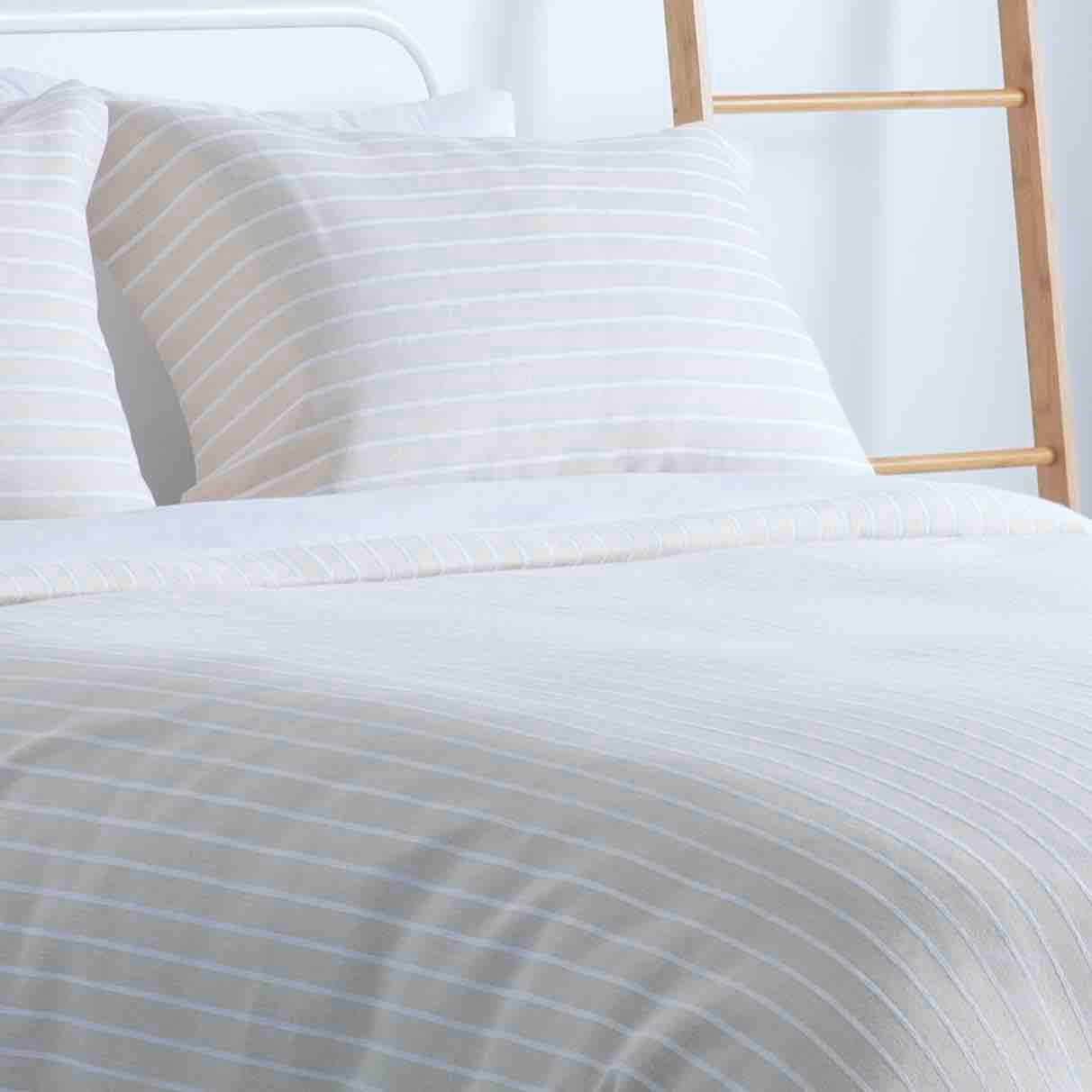 Stripes Jacquard Duvet Cover Set - Linen