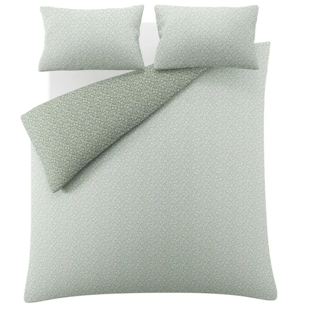 Laura Ashley Sweet Alyssum Brushed Cotton Duvet Cover Set - Sage