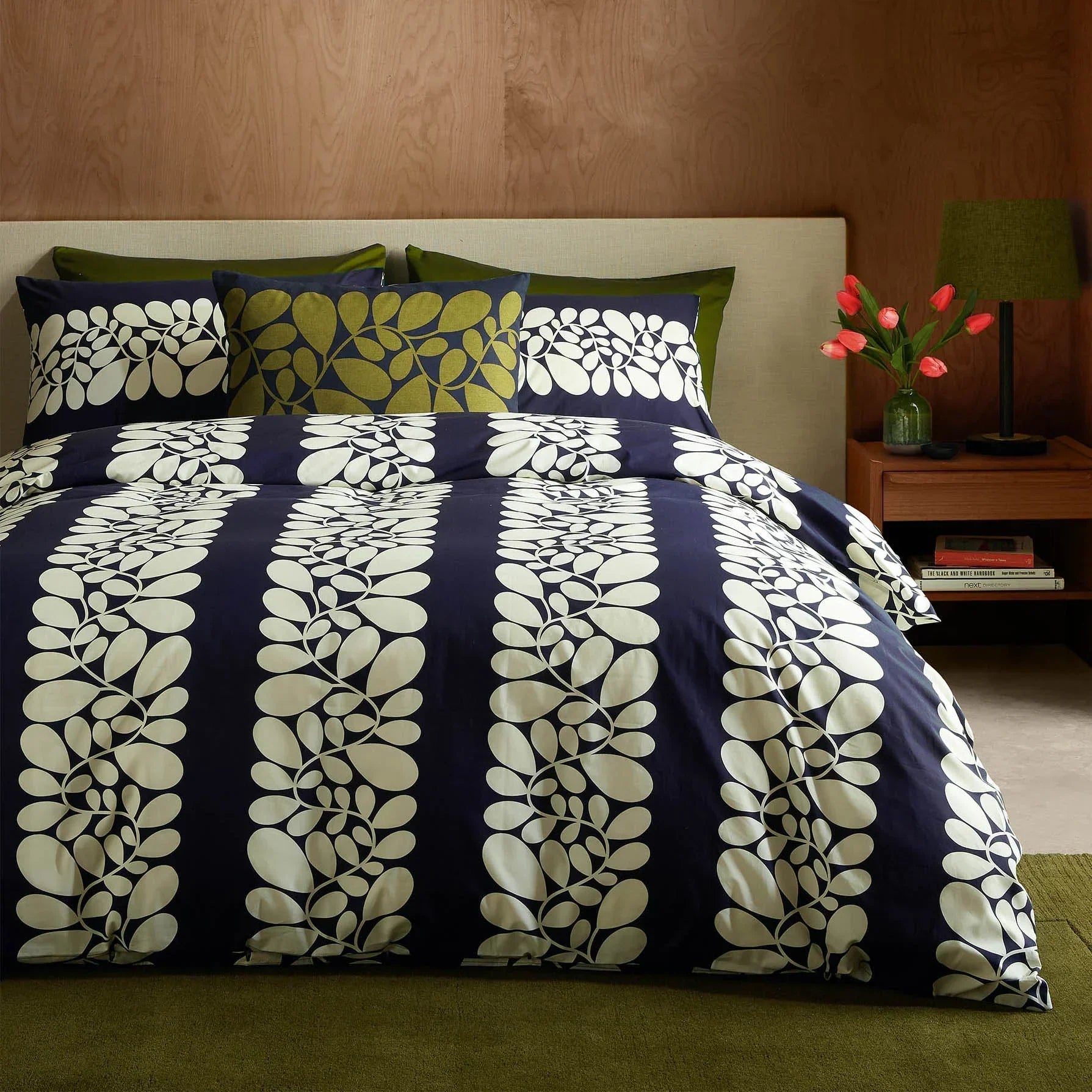 Orla Kiely Sycamore Stripe Duvet Cover Set - Space Blue