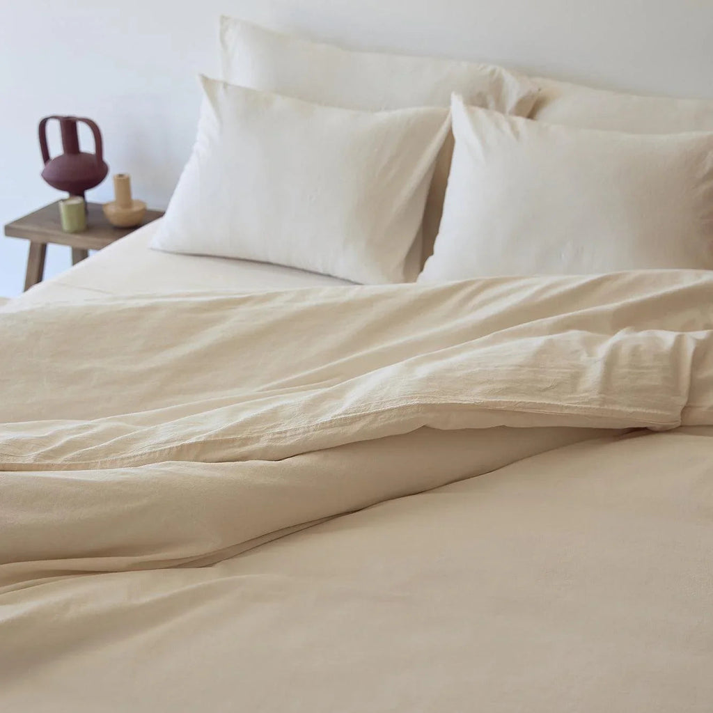 Tavira Washed Cotton Duvet Cover - Natural