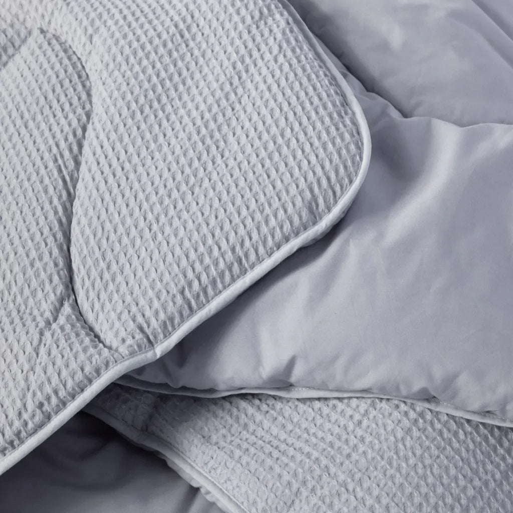 Night Owl Cotton Waffle Coverless Duvet - Grey