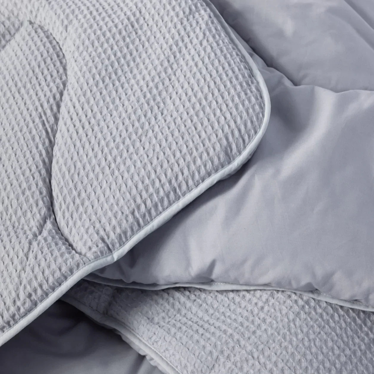 Night Owl Cotton Waffle Coverless Duvet - Grey