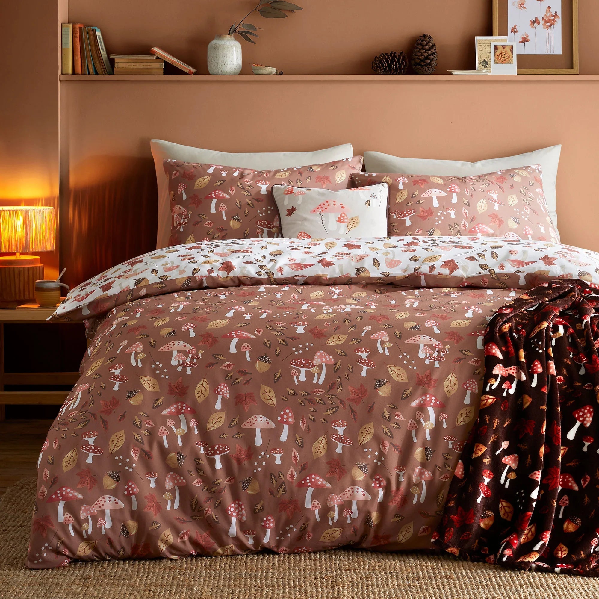 Fusion Woodland Dreams Reversible Duvet Cover Set - Natural